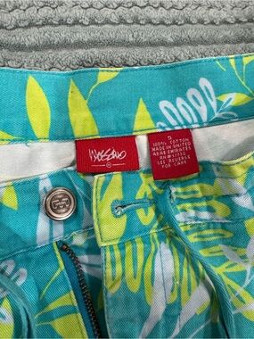 Wassio Women’s Teal, Lime & White Floral Cotton Shorts